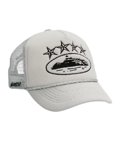 Corteiz 4Starz Alcatraz Gray Trucker Hat