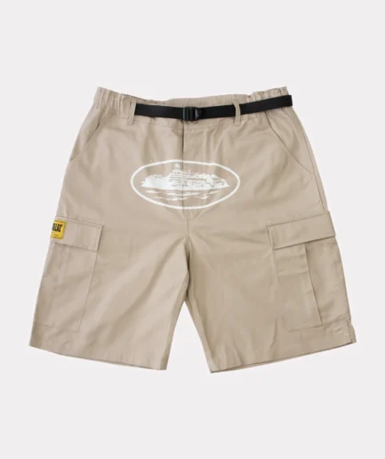 Corteiz Alcatraz Cargo Shorts Beige