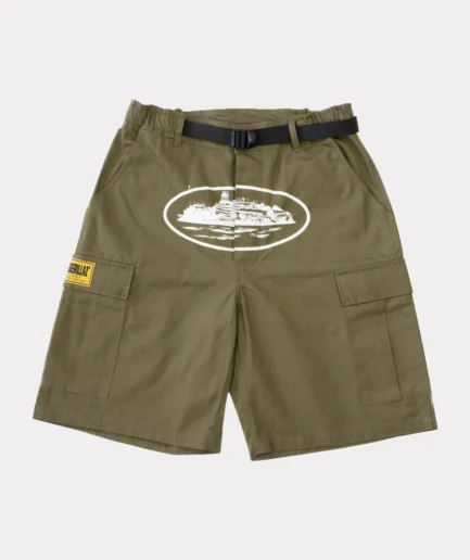 Corteiz Alcatraz Cargos Khaki Green Shorts