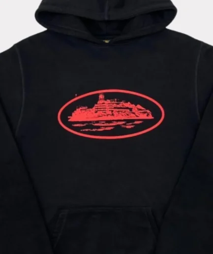 Corteiz Alcatraz Hoodie Black/Red