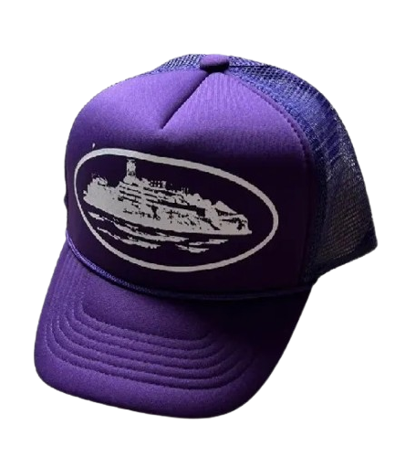 Corteiz Alcatraz Purple Trucker Hat