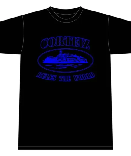 Corteiz Alcatraz Black/Blue T-shirt