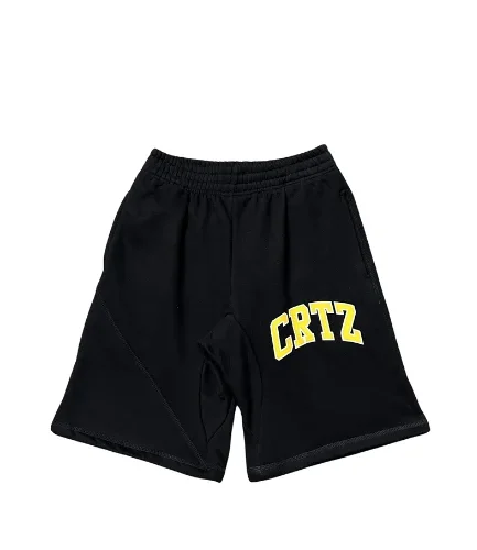 Corteiz Dropout Shorts Black-Yellow