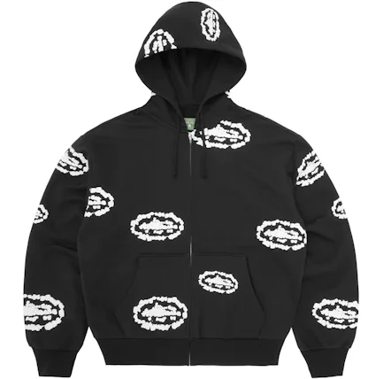 Corteiz x Denim Tears Island Wreath Black Zip Hoodie