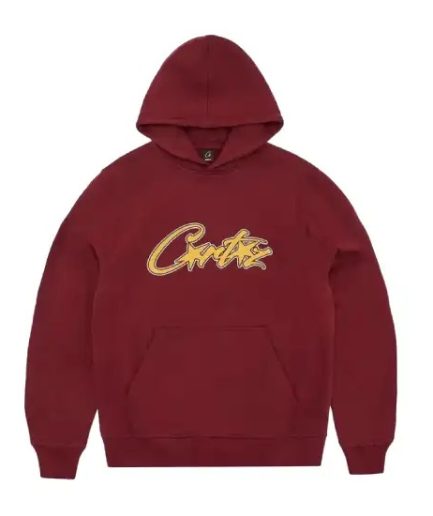 Corteiz Satin Applique Allstarz Hoodie Maroon