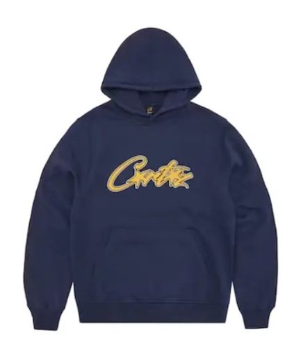 Corteiz Satin Applique Allstarz Hoodie Navy
