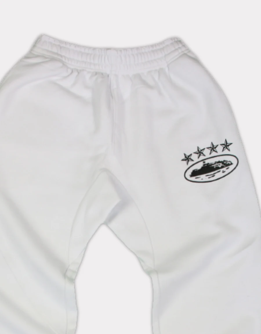 Corteiz 4Starz Alcatraz Sweatpants White Corteiz 4Starz Alcatraz Sweatpants White